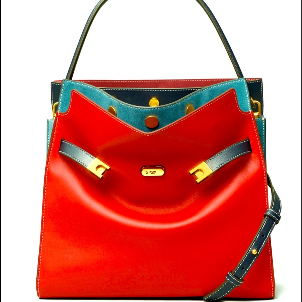 TORY BURCH Lee Radizwill Double Red Tote 🔥🔥HOST PICK 🔥🔥